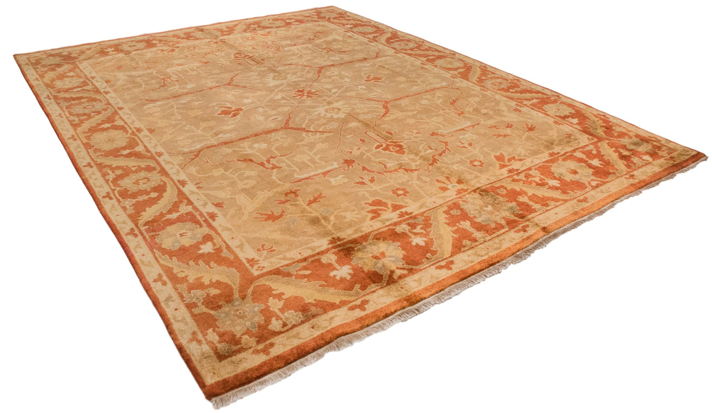 8.5x11.5 New Gold Wash Indian Oushak Design Carpet