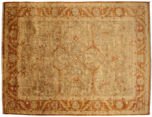 10x13.5 New Gold Wash Indian Oushak Design Carpet