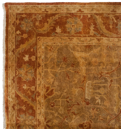 10x13.5 New Gold Wash Indian Oushak Design Carpet