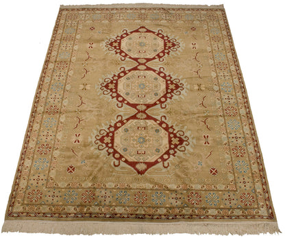 9x12 Vintage Distressed Bulgarian Caucasian Design Carpet