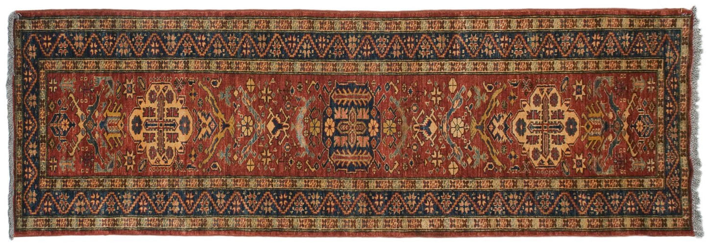2.5x9.5 New Pakistani Caucasian Design Rug Runner