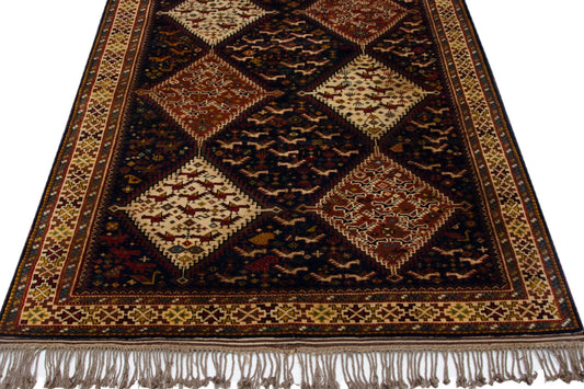 4x6 Vintage Indian Shiraz Design Rug