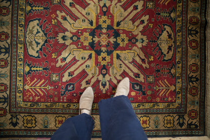 4.5x5.5 Vintage Indian Kazak Design Square Rug