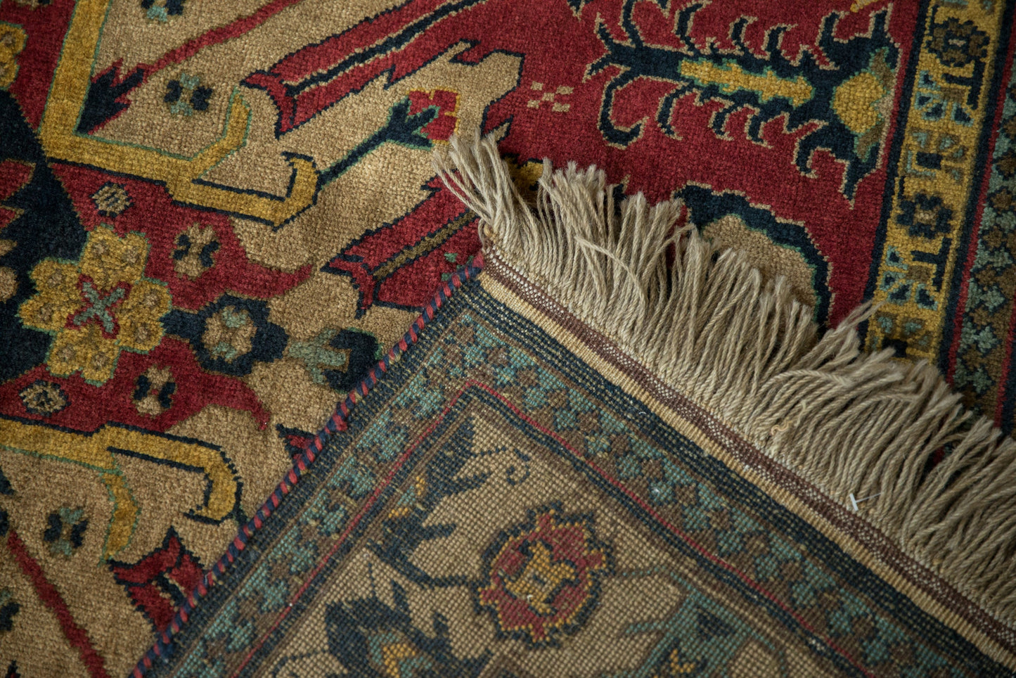 4.5x5.5 Vintage Indian Kazak Design Square Rug