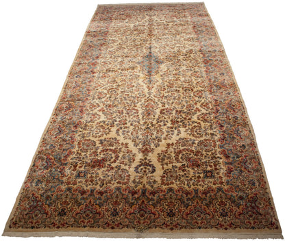 9.5x22.5 Vintage Kerman Carpet
