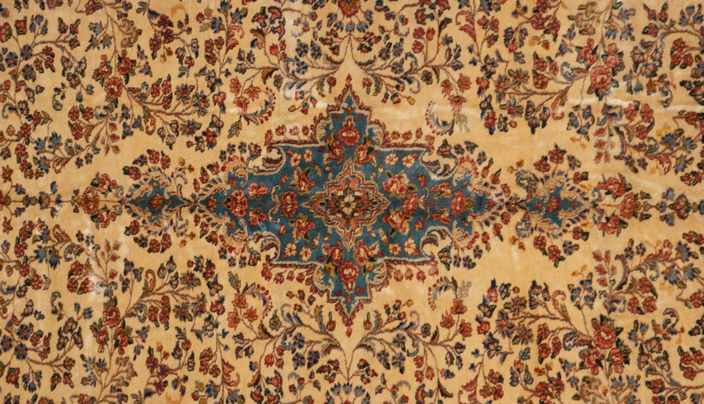 9.5x22.5 Vintage Kerman Carpet