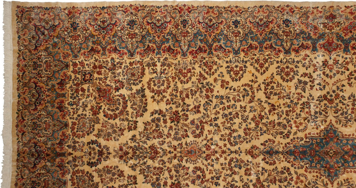 9.5x22.5 Vintage Kerman Carpet