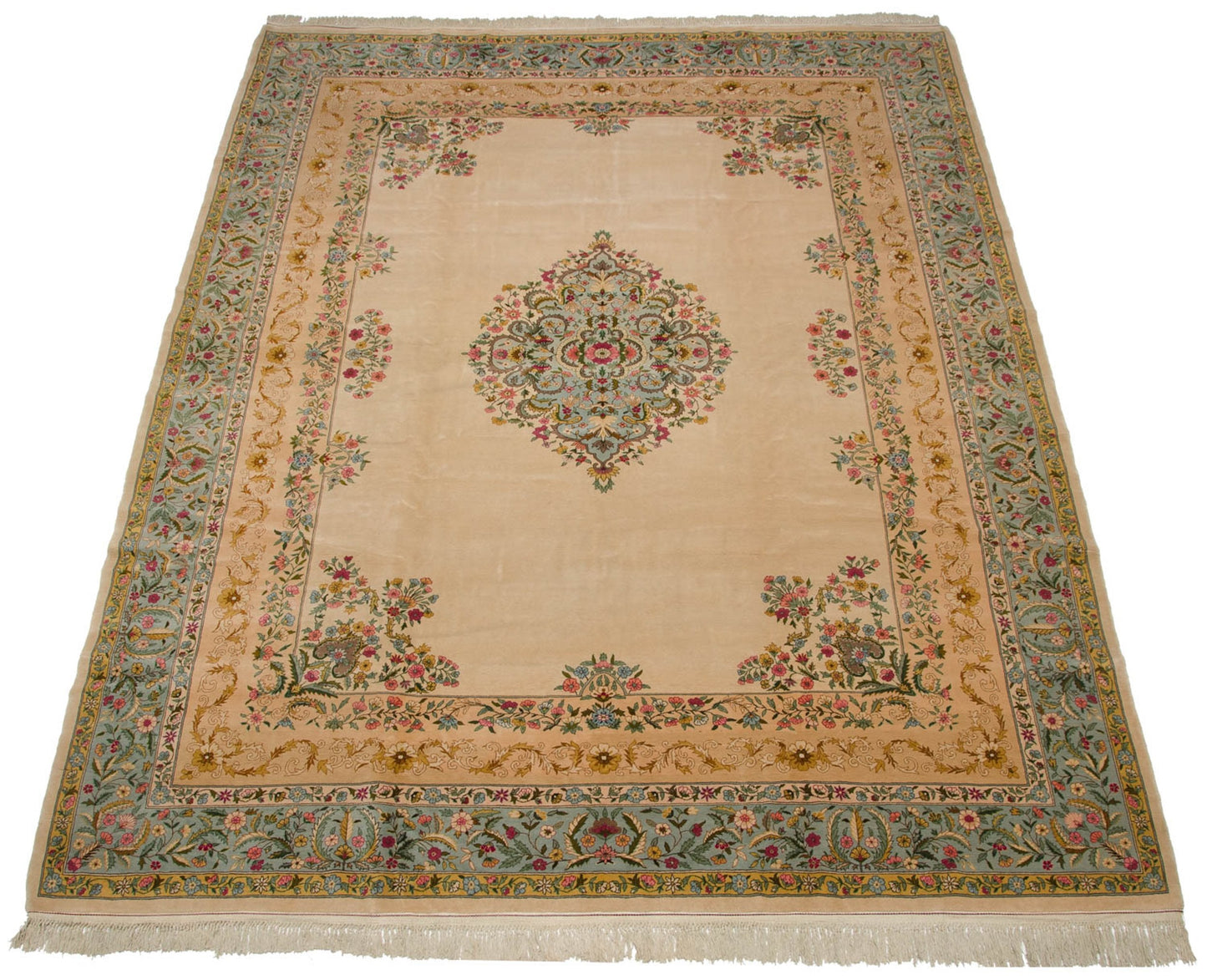 10x13 Vintage Fine Bulgarian Kerman Design Carpet