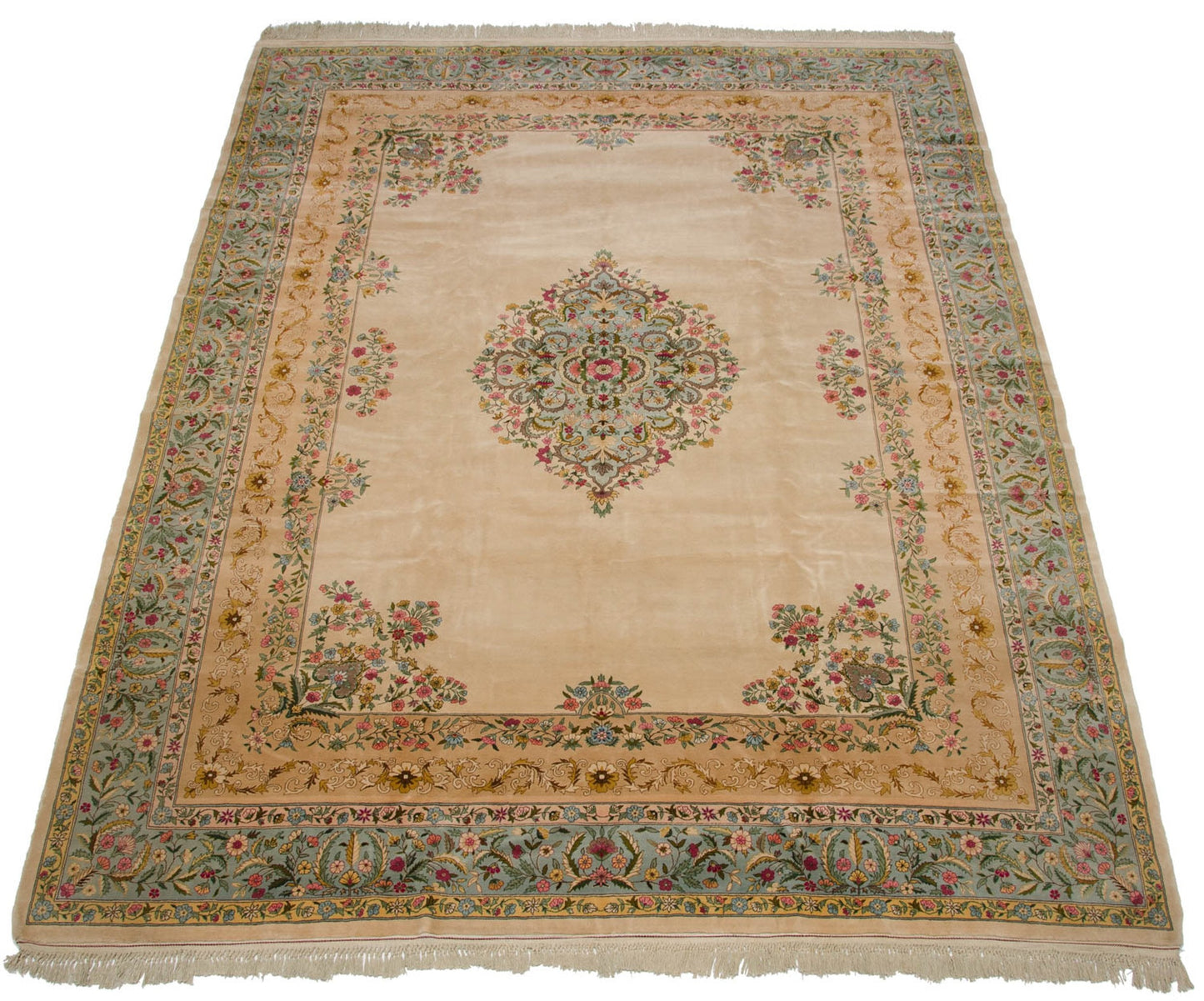 10x13 Vintage Fine Bulgarian Kerman Design Carpet