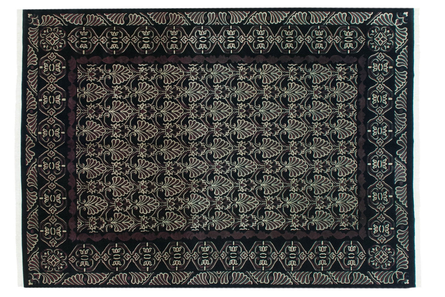 10x14 Vintage Indian Damask Design Carpet