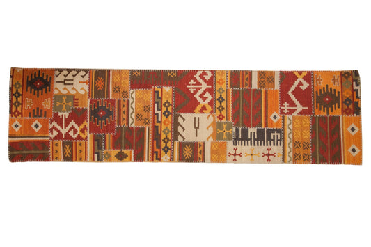 3x11.5 New Patchwork Kilim Rug Runner