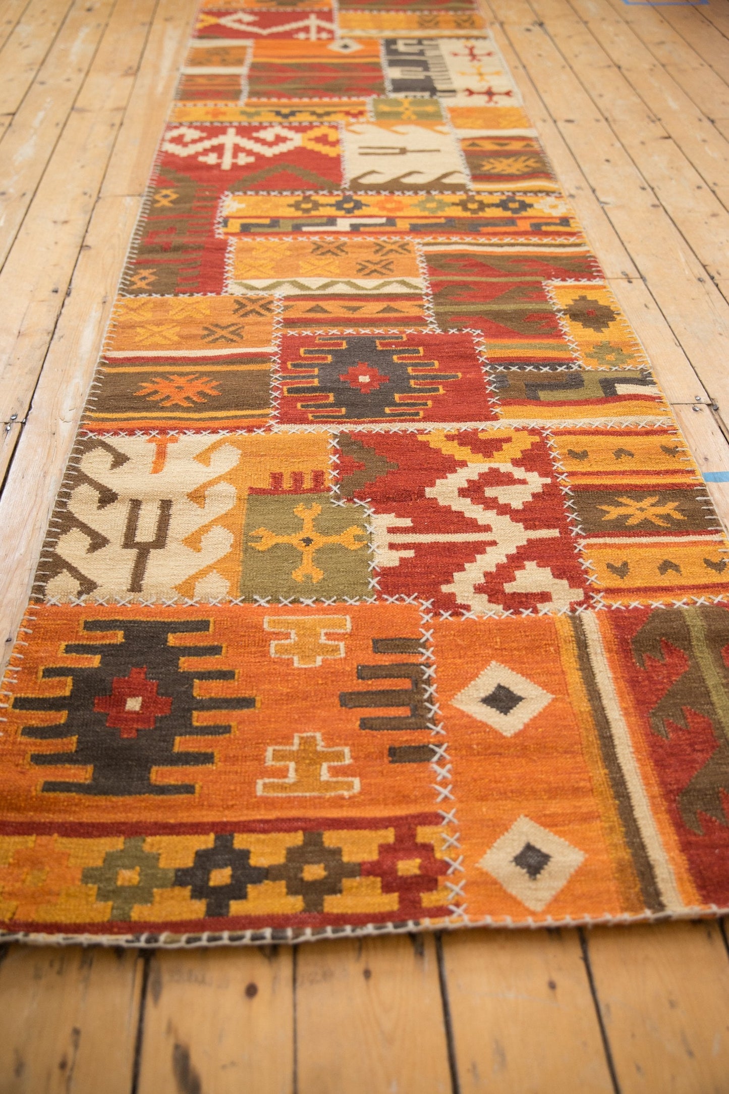 3x11.5 New Patchwork Kilim Rug Runner
