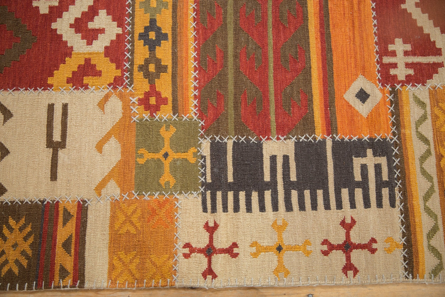 3x11.5 New Patchwork Kilim Rug Runner