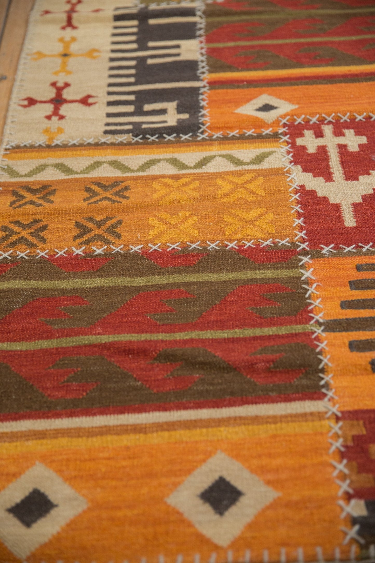 3x11.5 New Patchwork Kilim Rug Runner