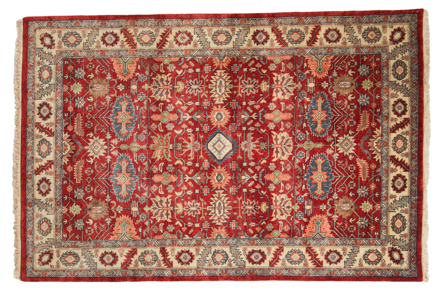 6x9 Vintage Indian Heriz Design Carpet