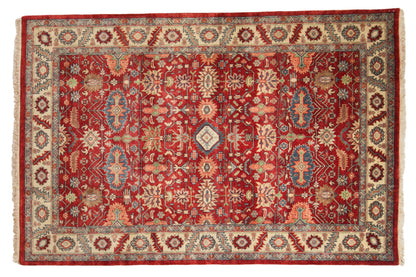 6x9 Vintage Indian Heriz Design Carpet