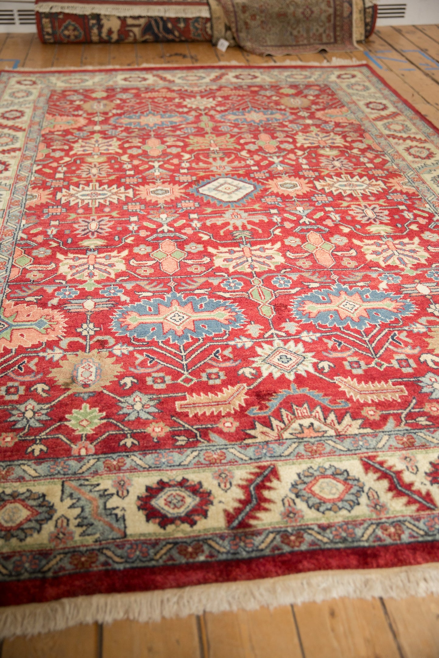 6x9 Vintage Indian Heriz Design Carpet