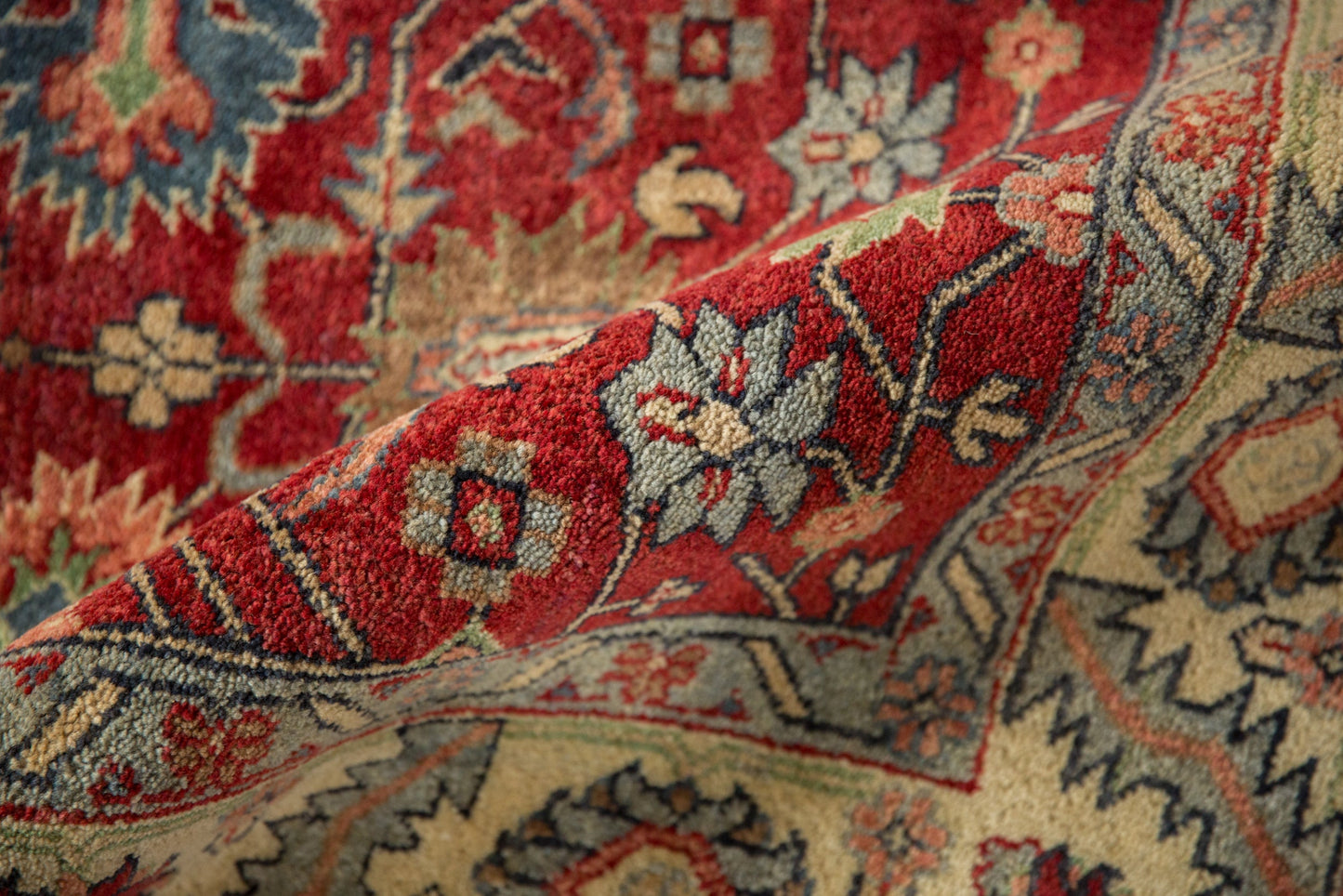 6x9 Vintage Indian Heriz Design Carpet