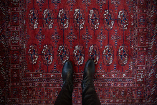 5x5 Vintage Fine Bokhara Square Rug