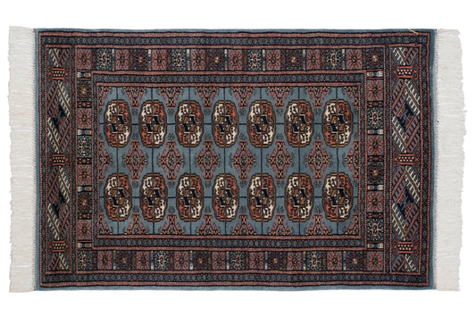 2.5x3 Vintage Fine Bokhara Square Rug