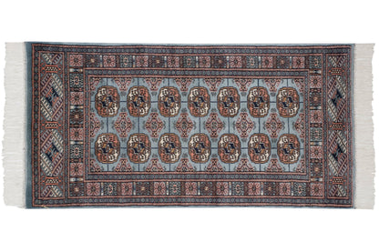 2.5x3 Vintage Fine Bokhara Square Rug