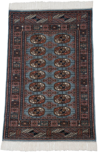 2.5x3 Vintage Fine Bokhara Square Rug
