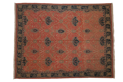 9x12 Vintage Tea Washed Indian Arts And Crafts Soumac Design Carpet