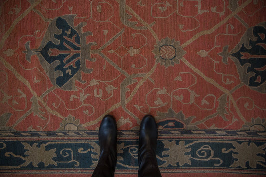 9x12 Vintage Tea Washed Indian Arts And Crafts Soumac Design Carpet