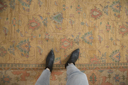 10x13.5 Vintage Tea Washed Indian Soumac Design Carpet