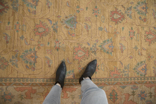 10x13.5 Vintage Tea Washed Indian Soumac Design Carpet