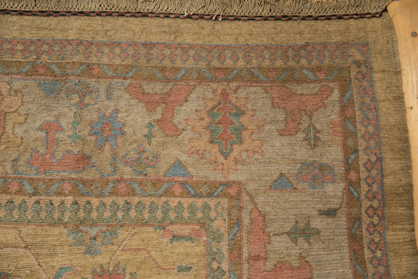 10x13.5 Vintage Tea Washed Indian Soumac Design Carpet