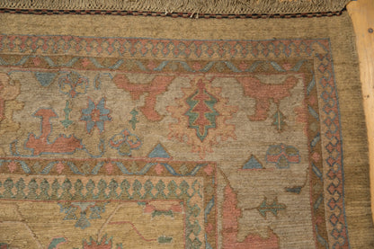 10x13.5 Vintage Tea Washed Indian Soumac Design Carpet