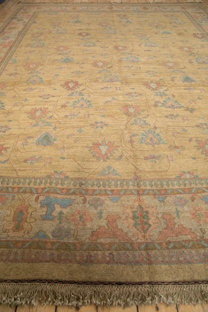 10x13.5 Vintage Tea Washed Indian Soumac Design Carpet
