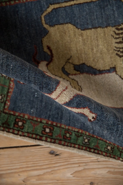 2x2.5 Vintage Pictorial Armenian Hunting Scene Design Square Rug Mat