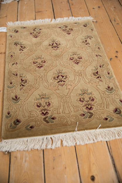2x3 Vintage Contemporary Indian Savonnerie Design Rug Mat