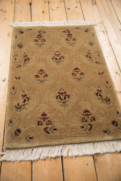 2x3 Vintage Contemporary Indian Savonnerie Design Rug Mat
