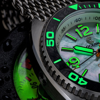 Core Diver - White Mother of Pearl - Carbon Fiber Bezel - Final Batch!