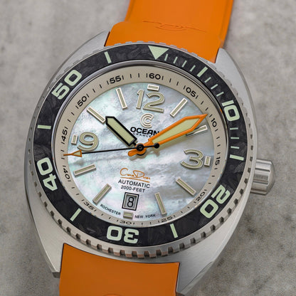 Core Diver - White Mother of Pearl - Carbon Fiber Bezel - Final Batch!