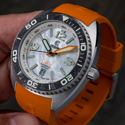 Core Diver - White Mother of Pearl - Carbon Fiber Bezel - Final Batch!