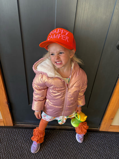 Youth Happy Camper - Orange Trucker