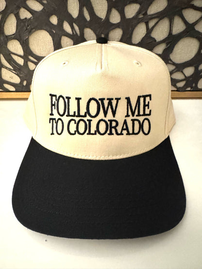 Follow Me To Colorado - Black/Natural Canvas Baseball Cap