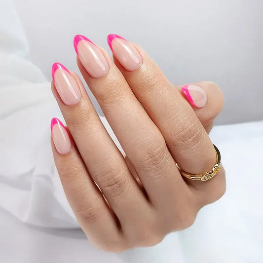 Summer Berry French Almond Nails - Press On Nails